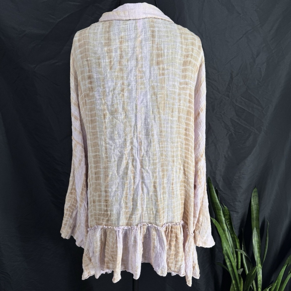 Free People Cotton Gauze Tie Dye Kimono M Boho Hippie Festival Beach Swim Cover - Picture 4 of 7